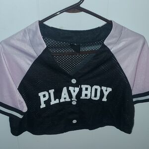 PLAYBOY Cropped Jersey Top Small